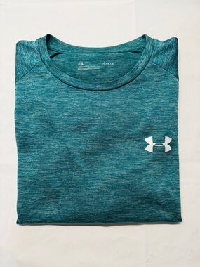 LG Men's Short Sleeve Heathered Teal Athletic Tee with White Logo